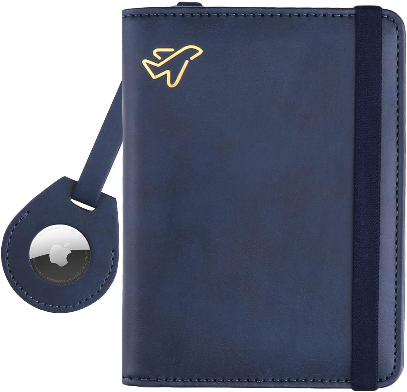 WALNEW AirTag Passport Holder, PU Leather Airtag Wallet