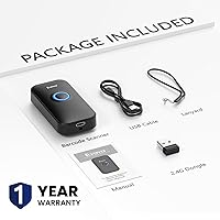 Vista 9 de Eyoyo Mini escáner de código de barras Bluetooth 1D, 3 en 1 Bluetooth y USB con cable y lector de código de barras inalámbrico 2.4G Escáner