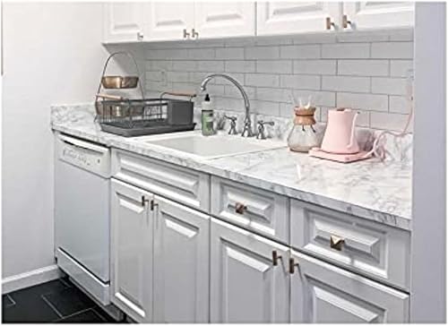 Miniatura 6 de Not your Grandma's Con-Tact Brand Mesada de mármol de imitación blanco con varilla y corteza para rodillos de 36 x 144 pulgadas