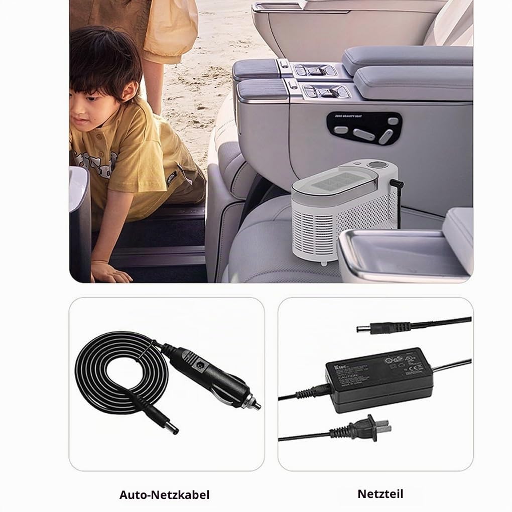 Tragbarer Mini Eisbereiter, 8 Würfel in 10-15 Minuten, kleiner 12V Tisch Eisbereiter mit AC/DC Adapter für Zuhause, Auto und Reisen (Lila)