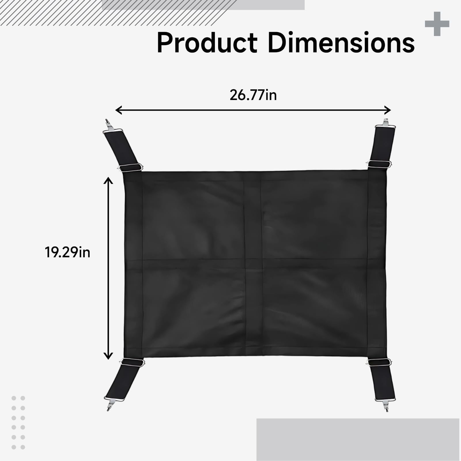 Generisch Pferdestall-Schutzgitter, 27 x 19 in / 68 x 49 cm, Stallschutz aus Oxfordstoff, verstellbar 8,3 bis 15,4 in / 21 bis 39 cm, schwarz, Schutzzaun für Pferdeboxen und Stallzubehör