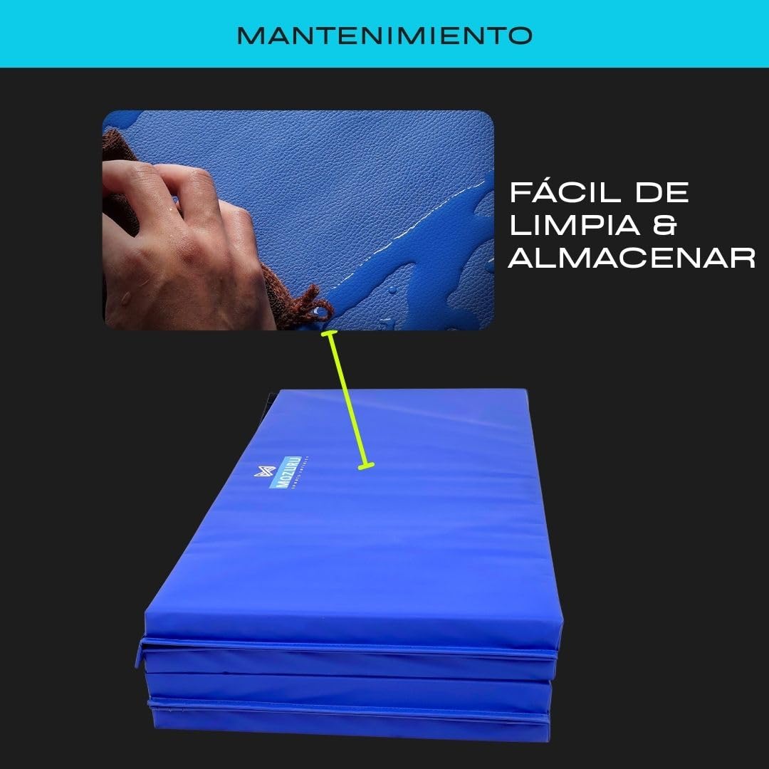 Colchoneta Plegable Multifuncional 240x120x5cm | Ideal para Gimnasia, Yoga, Pilates, Calistenia | PVC Premium, Antideslizante, Fácil de Limpiar