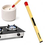 Crasts Match Stick Shaped Butane Lighter, Long Handle Refillable Gas Lighter with One Touch Trigger & Visible Fuel Level, Multipurpose Lighter for Gas Kitchen, Candle & Outdoor Use, Pack of 1