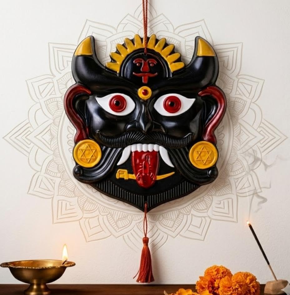 Nazar Battu Evil Eye Wall Hanging for Home Entrance | Hand-Painted Hard Plastic Drishti Bommai | Decorative Nazar Suraksha Kavach for Door, Office, Shop & Bungalow Gate (Large, Multicolor)-image-23
