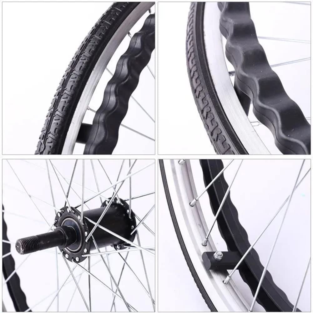 Akcesoria 61.0 cm tylne koło, antypoślizgowe solidne koło ze stopu aluminium, dla osób starszych, niepełnosprawnych instrukcja/czarny/24 cale