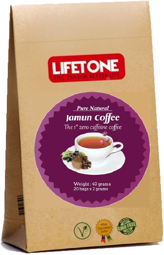 Roasted Ground Java Bean(Jamun),Ginger Delicious Caffeine Free Coffee | Herbal Coffee | 40 Sachets