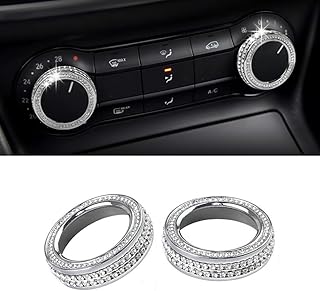 VDARK Bling AC Button Cover for Mercedes Benz Accessories Bling Interior Multimedia Volume Control Covers Compatible with Mercedes-Benz C Class B Class CLA CLS GLA GLE GLK GLS SLC 2 Pack
