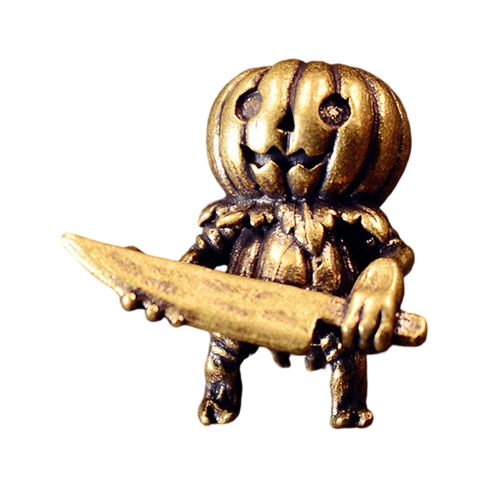 Brass Pumpkin Soldier Ornament Outdoor Accessory Halloween Christmas Home Decoration Decorative Hanging Pendant