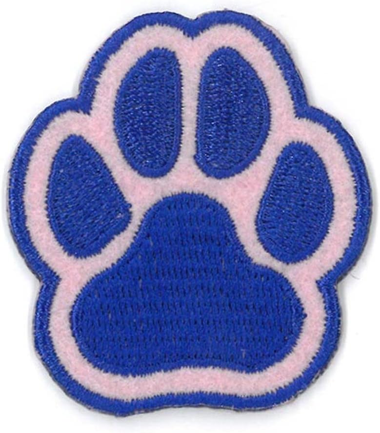 Kleiber Iron On Paw Print Patch-5cm Height-Blue