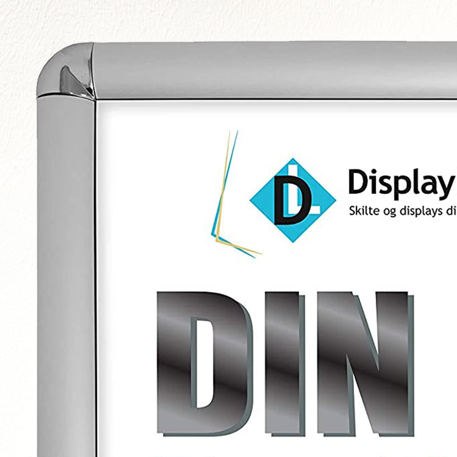 DisplayLager, Calidad danesa – Paquete ahorro de 5 unidades, color plateado, DIN A1 Rondo, marco plegable con perfil de aluminio de 25 mm, cristal protector antirreflectante, material de fijación
