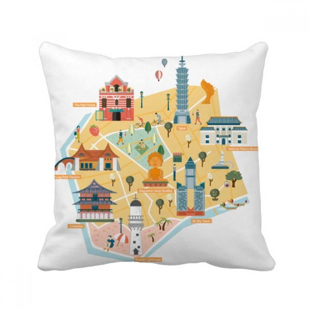 Coussin Taiwan La Maison Place Rouge DIYthinker multicolore 40x40 cm pour canapé