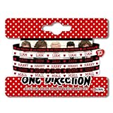 One Direction 1D Logo Names X 5 Official Black And White Wristbands