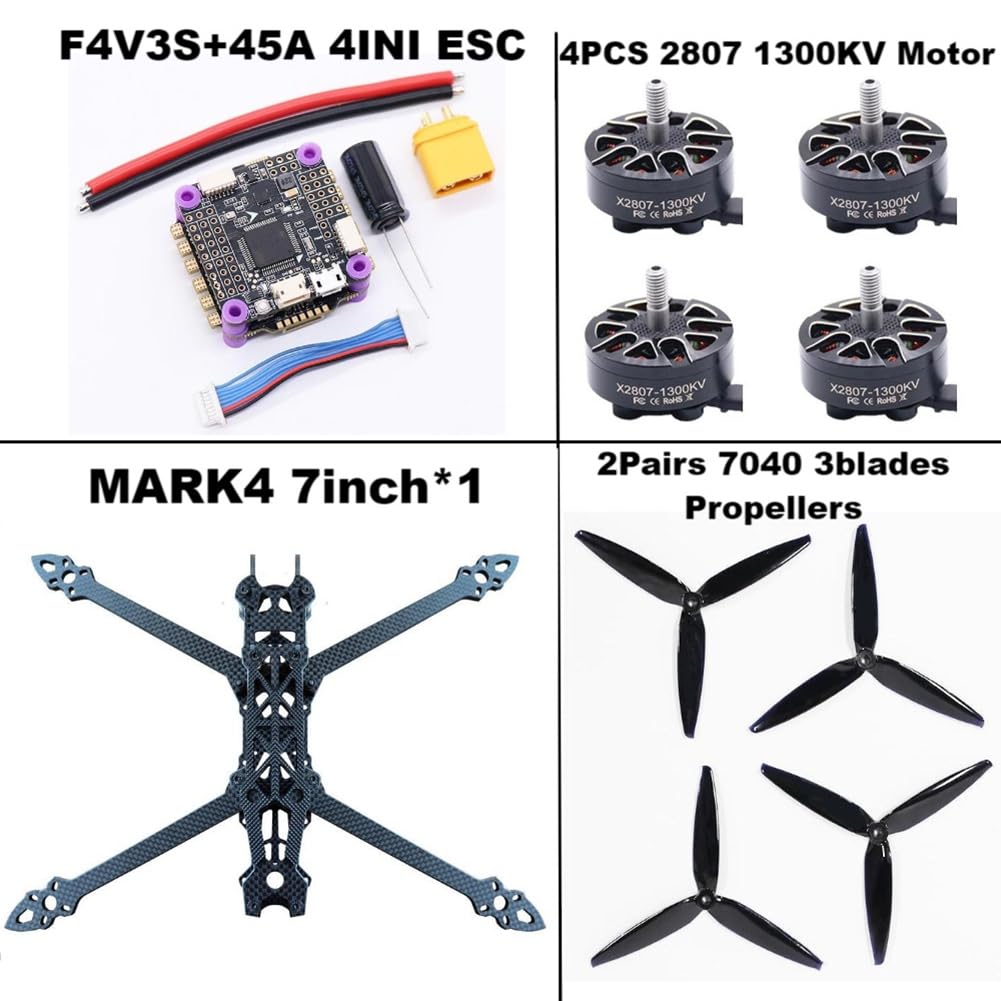 MARK4 7-calowy HD FPV Racing Drone F4V3S kontroler lotu 45A 4W1 ESC rama z włókna węglowego Quadcopter do Freestyle Flying