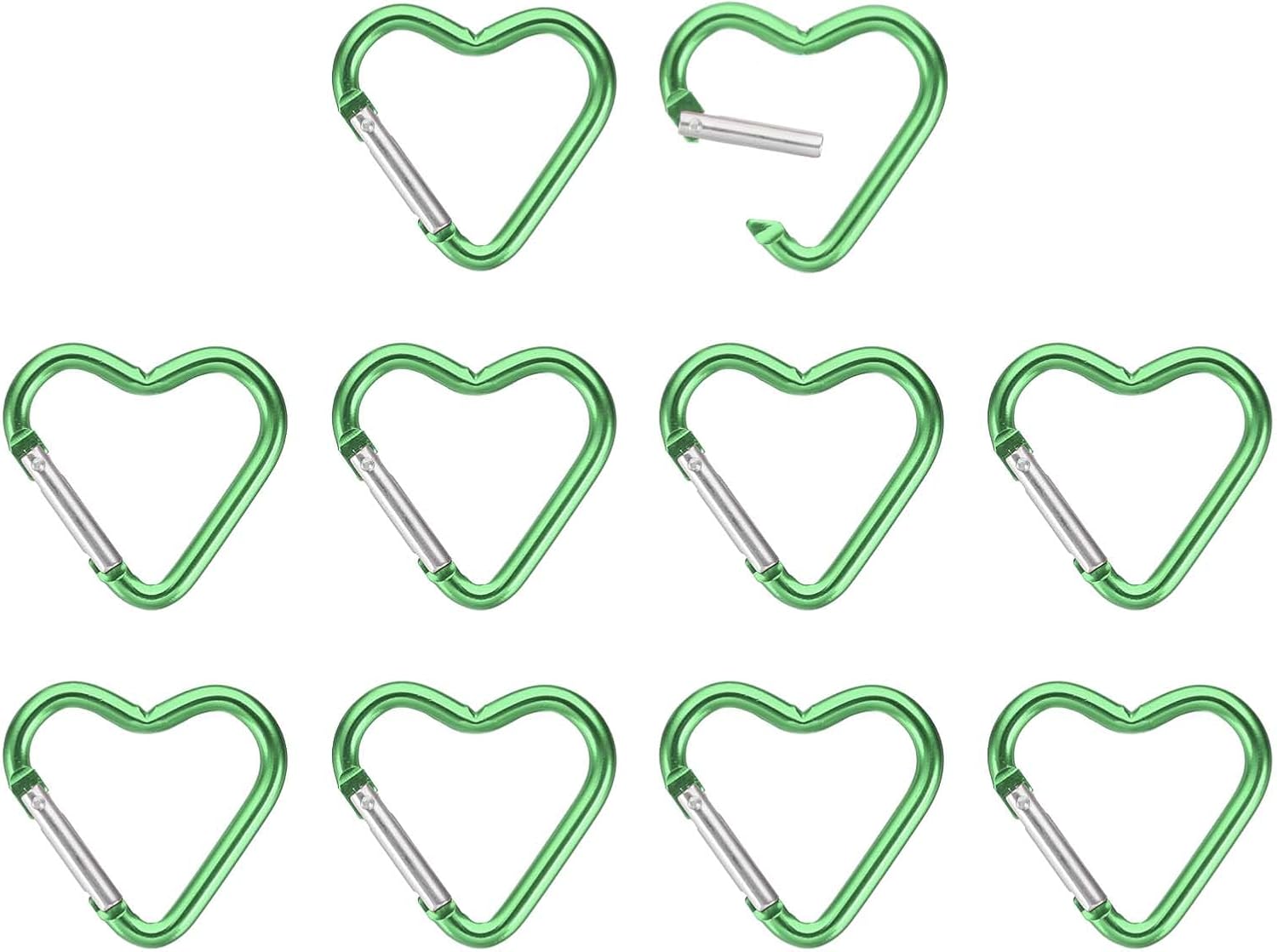 PATIKIL Heart Shape Snap Hook, Aluminum Alloy Heart-Shaped Keychain Clip Spring Key Holder for Camping Fishing Hiking