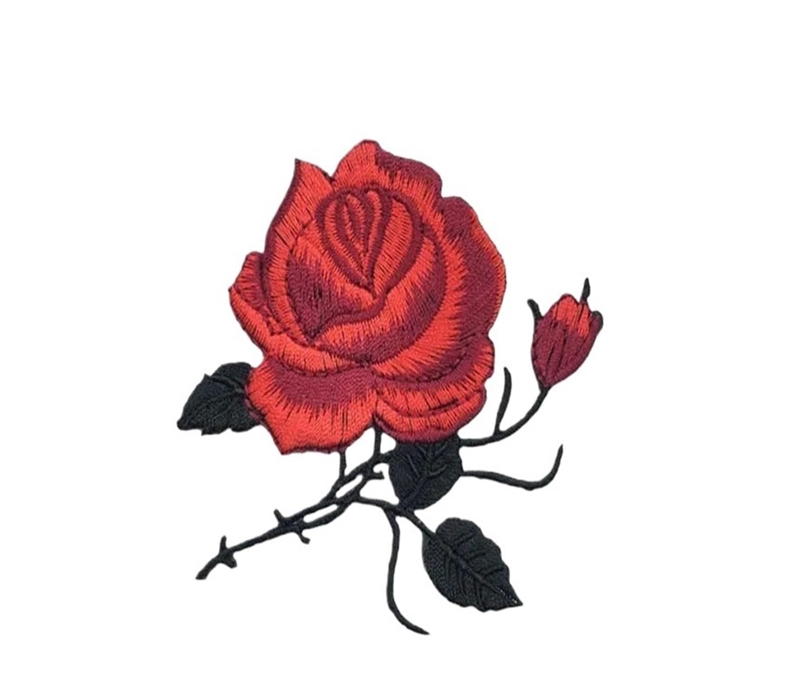 Wtaxbh Red Iron On Patches 2Pc 8.5*8Cm/Fabric Flower Applique Patch Thermocollant Clothes Stickers,Rose Embroidery Iron On Patches Decoration For Clothing,Jean(Red)