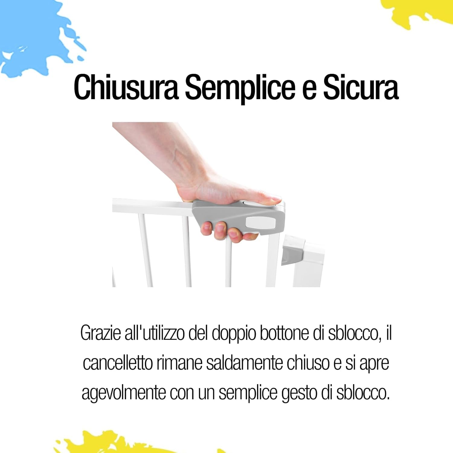 Animal House - Cancelletto di Sicurezza a Pressione - Per Cani e Gatti - Senza Forature - Divisore in Metallo per Casa - Bianco altezza 76cm larghezza 75-84cm