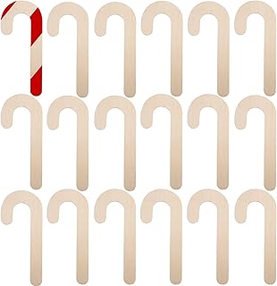 36 Pcs Christmas Candy Cane Wooden Cutout Unfinished Wood Christmas Holiday Cutout Blank Candy Cane Wooden Ornaments Candyland Party Decorations for DIY Crafts Xmas Party Supplies,2.5 x 6 Inches
