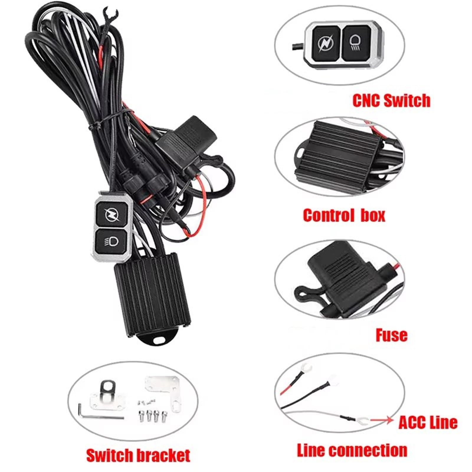 Genérico Motocicleta Delanteros para CRF1100L para CRF 1100L, Foco LED De Doble Color para Motocicleta, Faros Antiniebla, Luces Auxiliares