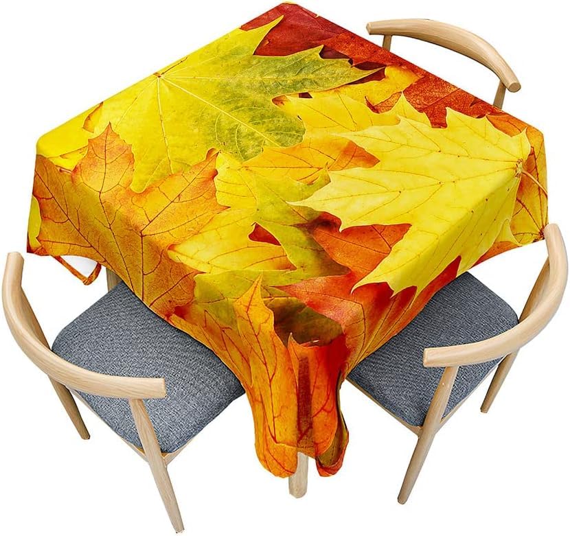 Tizhweqo Mantel Mesa Rectangular Otoño, Manteles Antimanchas Hoja de Arce, 3D Impresión Mantel Impermeable Lavable para Cocina Salón Comedor, 140x250 cm Q.P1268