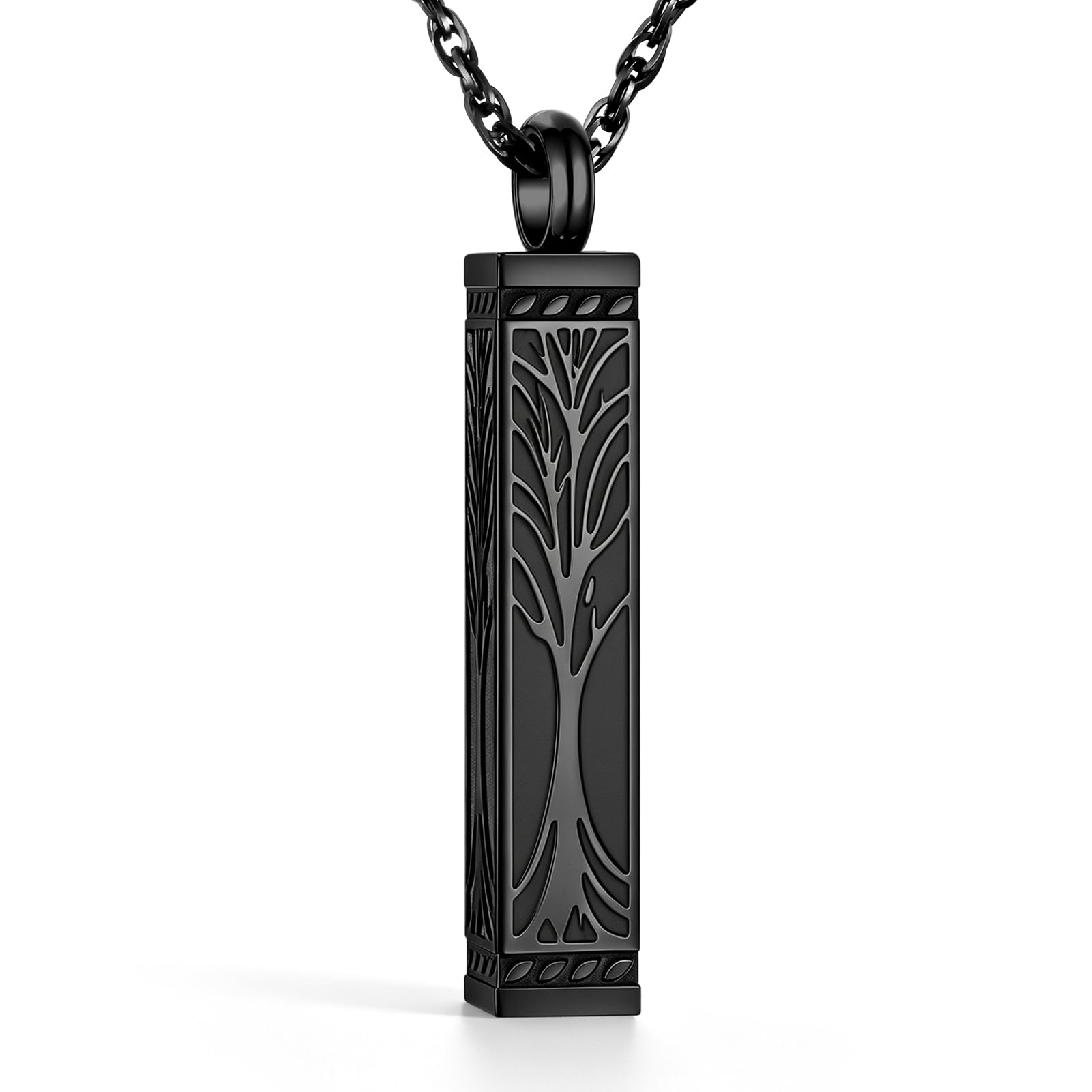 abooxiu Urn Necklace for Ashes Memorial Cremation Jewelry for Ashes Stainless Steel Ashes Jewelry Cube Ashes Necklace Bar Urn Pendant for Women Men