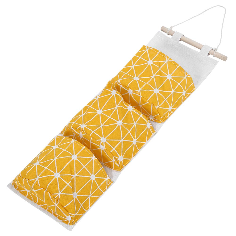 Przechowywanie na ścianie, Przechowywanie ścienne Szafa na ścianę Wiszące Woreczki do Przechowywania z 3 Kieszeniami 2pcs Nad Drzwiami Wiszące Półki do Sypialni łazienka (YELLOW)