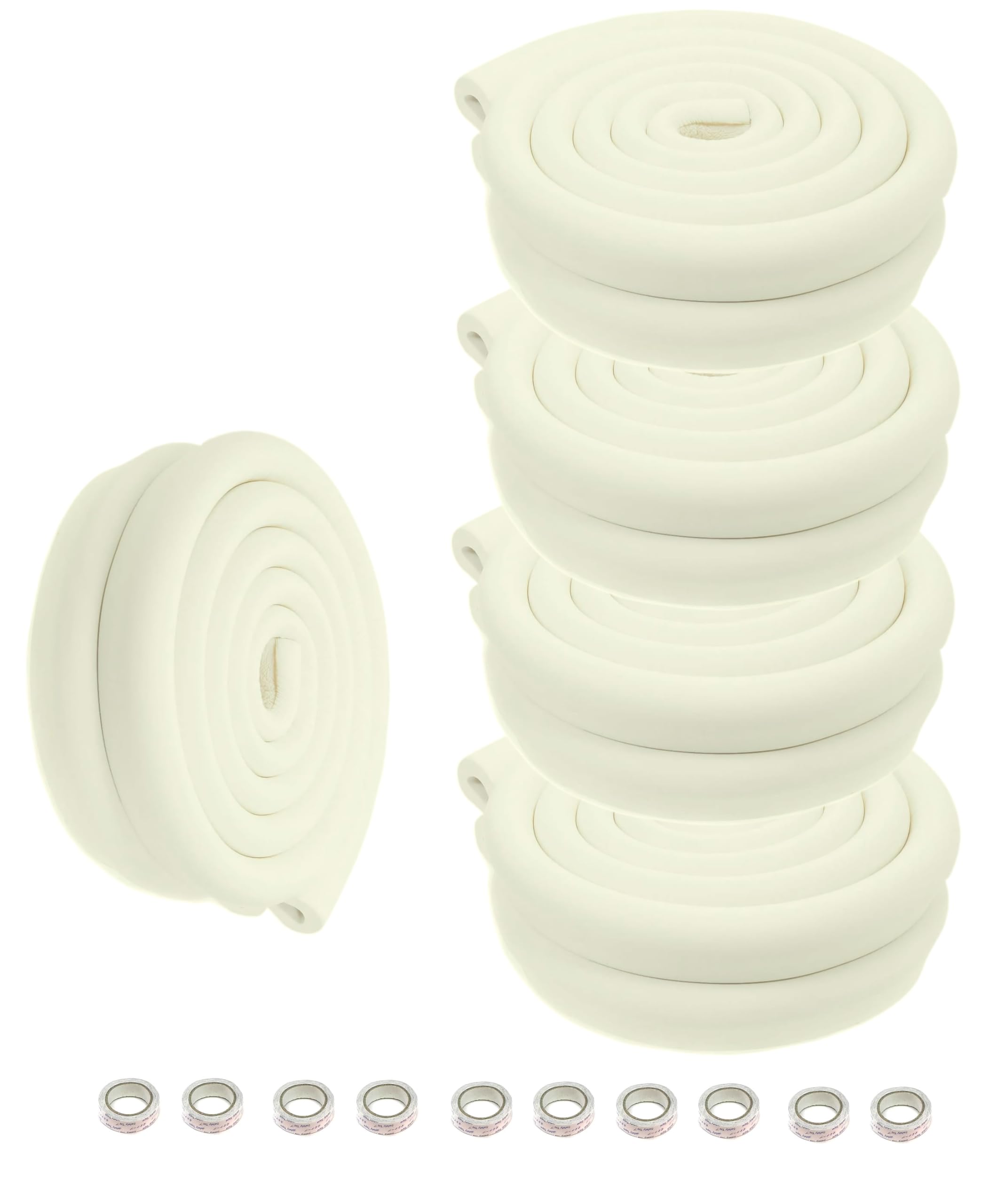 20 Metros Protector Borde Forma de U, Espuma para Borde de Mesa de Vidrio, Anticolisión Tira para Bebés y niños, Protectores para Bordes, Extra DENSOS. 10x2M, Marfil KXD7003 Ivory