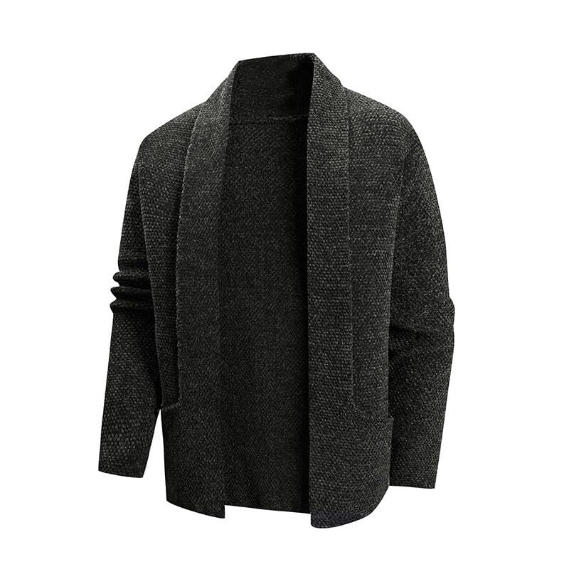 Cambkatl Men's Stand Collar Cardigan Sweaters - Open Front Long Sleeve 2025 Fall Winter Knitted Casual Outerwear with Pockets