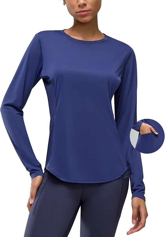 Women&#39;s UPF 50+ Sun Protection Long Sleeve Shirts Rash Guard Shirts Lightweight Quick Dry Hiking Fishing Swim Shirts Outdoor