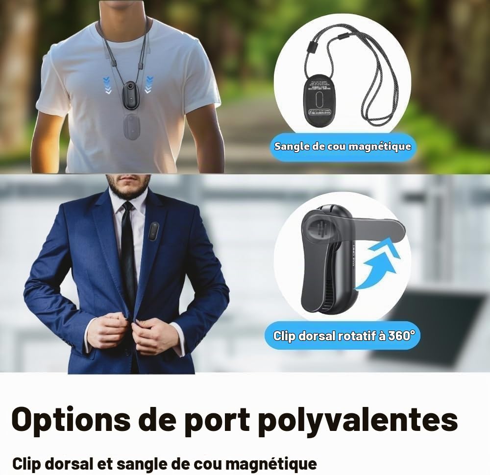 Mini Camera Sport 4K, Ultra Compacte POV Bodycam, Caméra d’Action Étanche avec Enregistrement 120min WiFi Partage, Caméra Vlog Portable avec Clip Magnétique & Clip 360° pour Moto Vélo Casque Plein Air