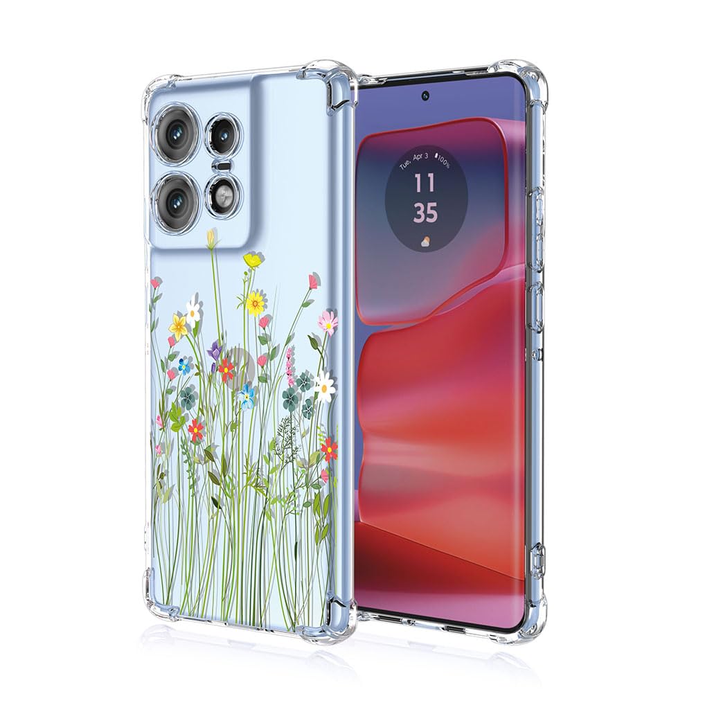 SEAHAI Cover Motorola Edge 40 Pro - Custodia Silicone Trasparente Colorata Con Stampa Panda - Antiurto Sottile