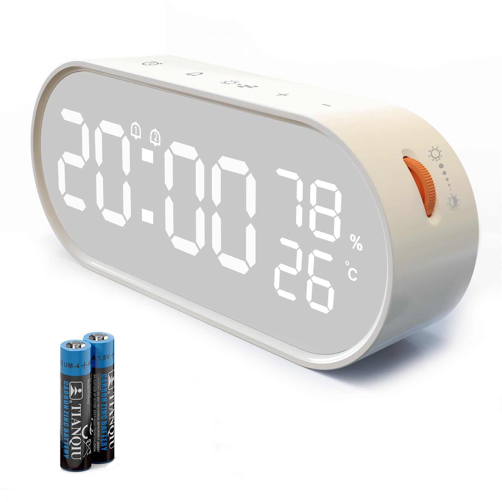Ultima sveglia digitale, orologio a LED, orologio da tavolo elettronico con indicatore di temperatura, sveglia da viaggio, luminosità regolabile, display 12/24H, anziani, colore
