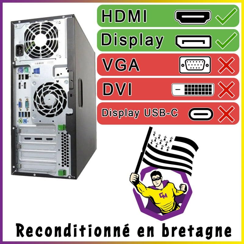 PC Tower HP 800 G2 Gaming RTX 3050 i7-6700 RAM 32GB SSD 1TB Windows 11 WiFi (ricondizionato)