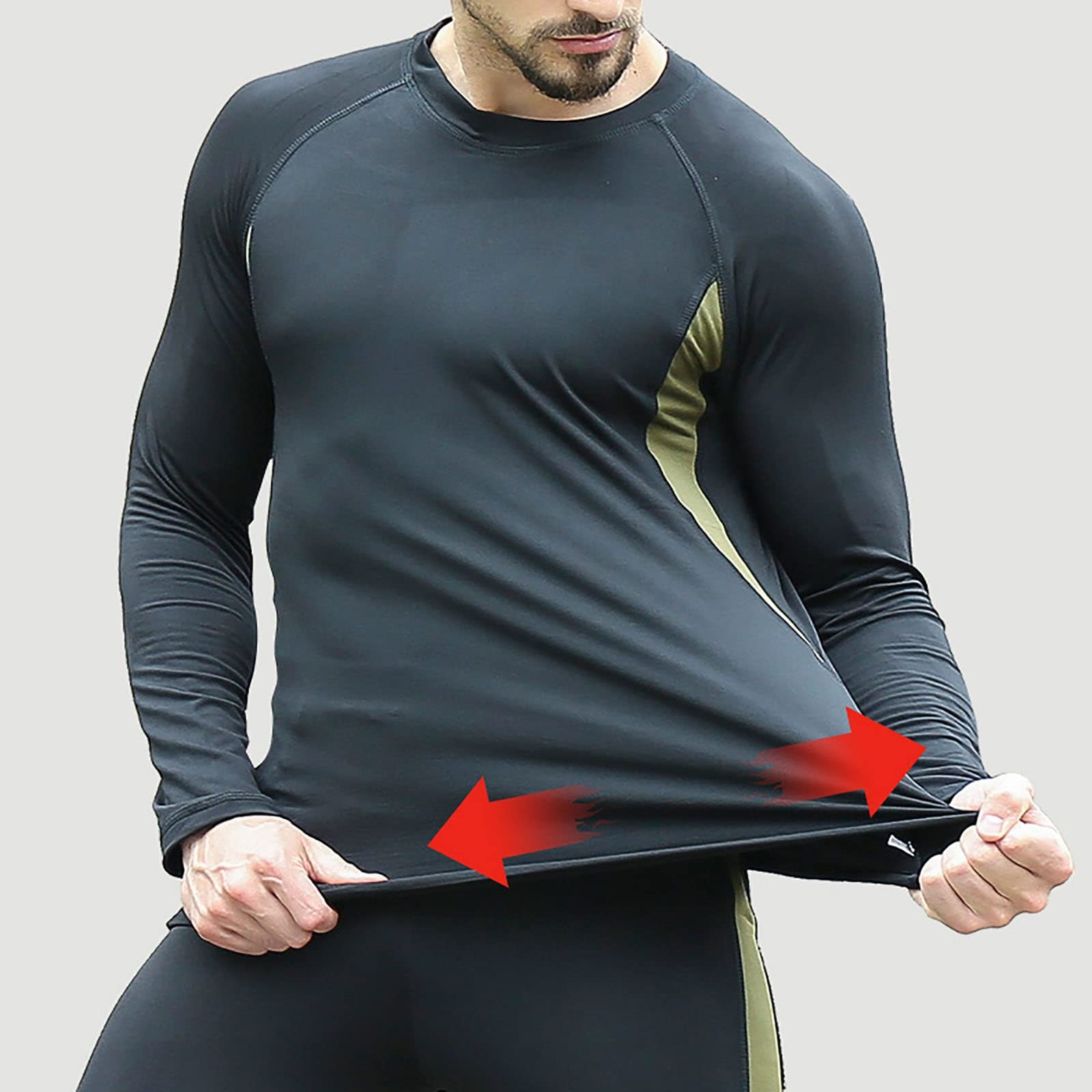 Set di biancheria intima termica in pile da uomo, funzione di assorbimento del sudore di asciugatura rapida invernale Top e leggings sportivi da uomo, per tuta di compressione dello strato base della