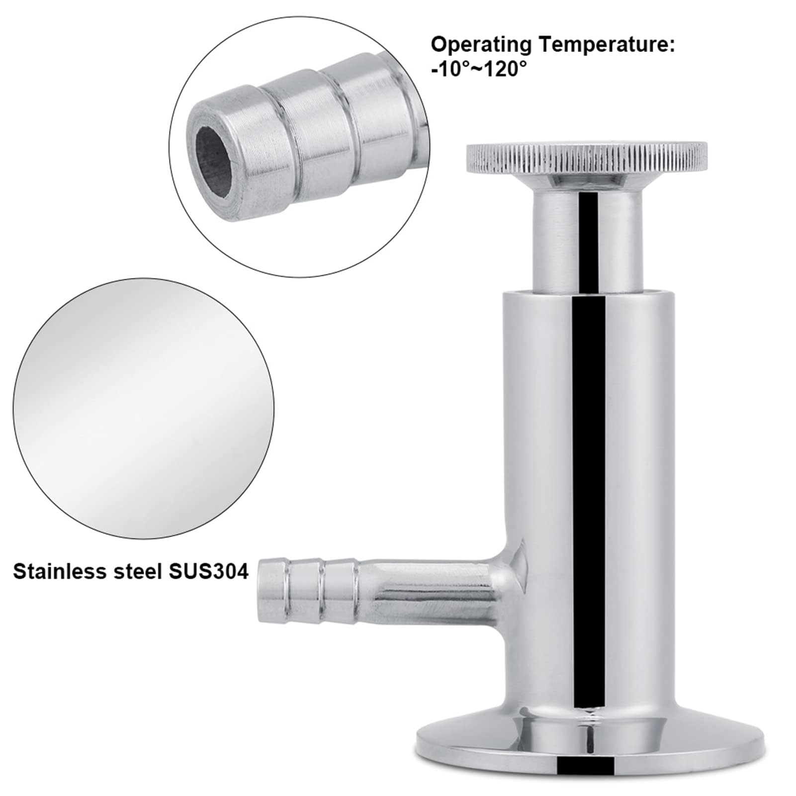 Tri-Clamp Probenahmeventil aus Edelstahl SUS304 für Milchprodukte Lebensmittel und Chemische Industrie mit Elliptischem Griff und Einfacher Bedienung