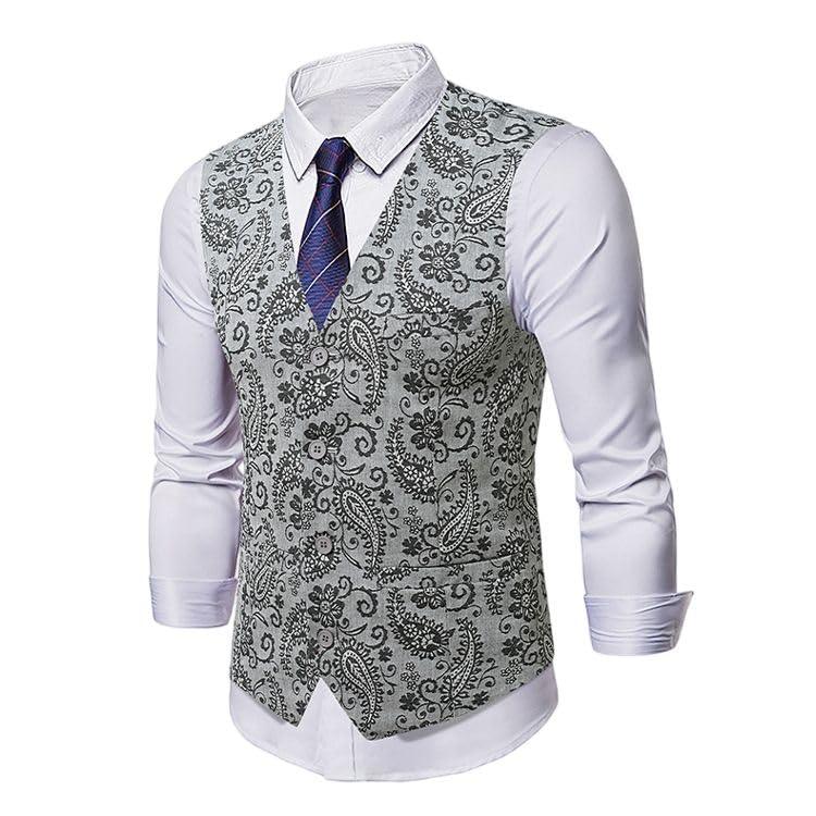 Chaleco de traje con cuello en V para hombre uniforme de camarero 5