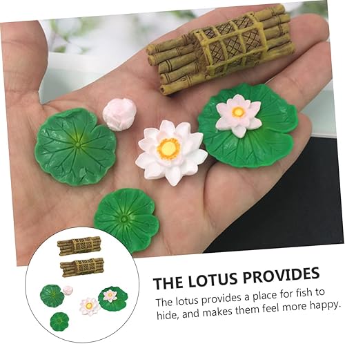 Miniatura 4 de Didiseaon 1 juego de figuras de acuario miniatura de bambú para acuario, modelo de flores, decoración de escritorio, mariposas, decorativo,