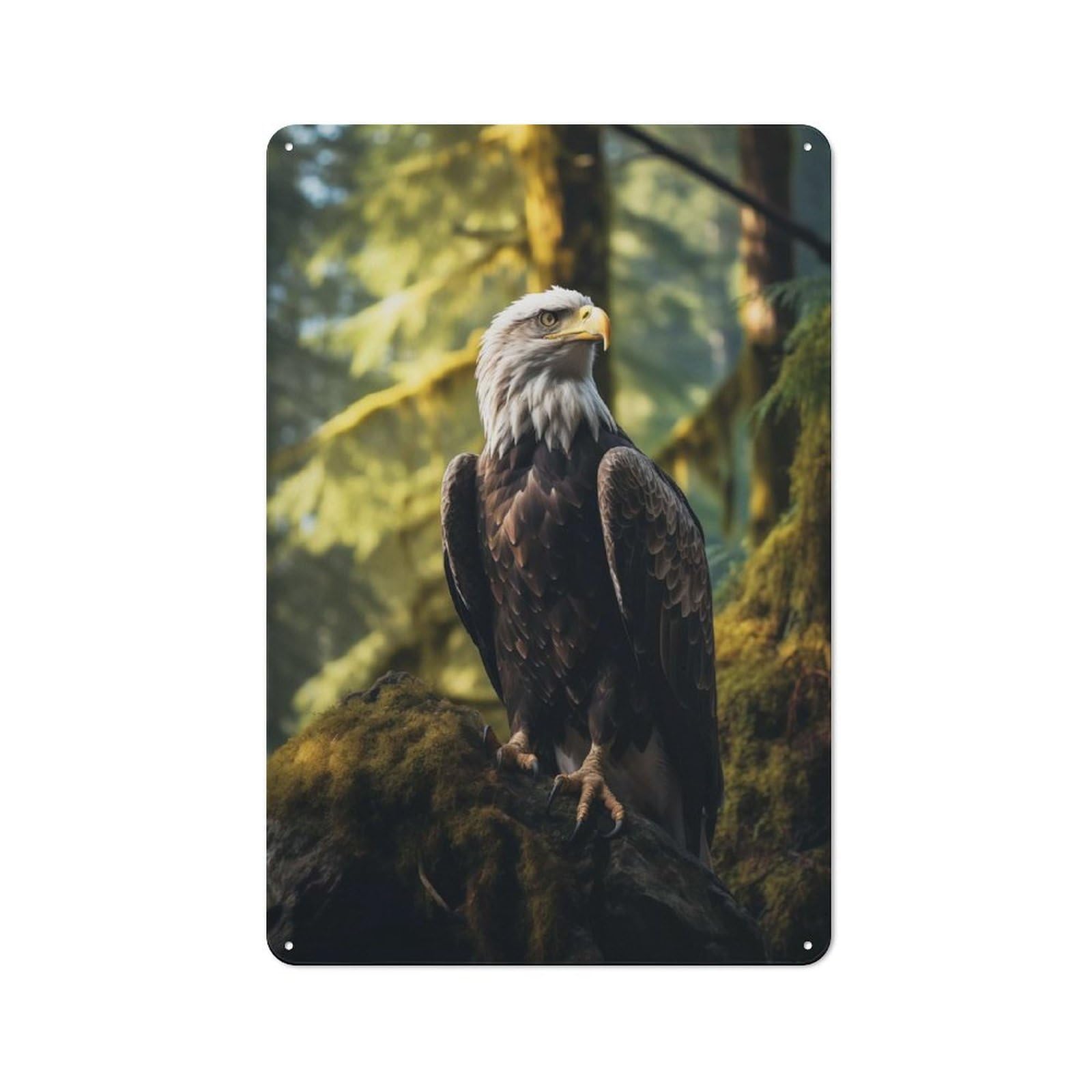 Junmoney Eagle Forest Tin Sign 30X20cm For Café Or Home Bar, Rustic Wall Decor, For Café-Style Decor Fans