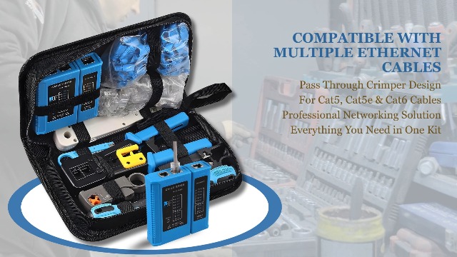 COOLCOLD Crimping Tool RJ45, Wire Cutter, Tool Kit, Cat5 Cat5e