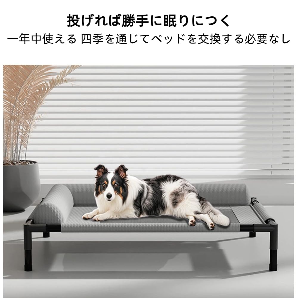 Amazon | 犬用ベッド 高架式 中型犬用 犬コット メッシュ ひんやり