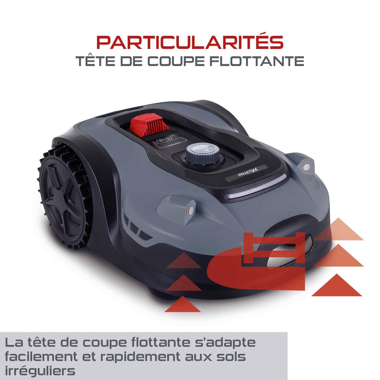 Practixx Robot Tondeuse PX-RRM-2000Wi – Jardins Jusqu’à 2000 m² – Largeur de Coupe 22 cm – Hauteur de Coupe 2 à 6 cm – B — vue 2