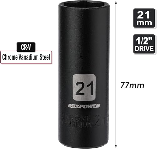 Miniatura 4 de MIXPOWER Zócalo de impacto profundo de 12 pulgada, 0.827 in, CR-V, métrico, 6 puntos, profundo
