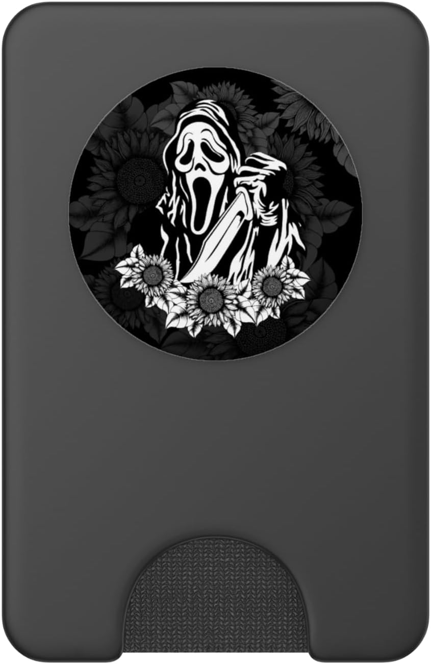 Horror with Sunflowers Scary Movies Lovers Halloween PopSockets PopWallet for MagSafe