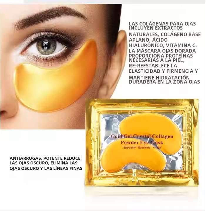Gold Crystal Collagen Under Eye Mask Patches, Anti-Aging Treatment for Dark Circles and Fine Lines, 24K (packs of 10)