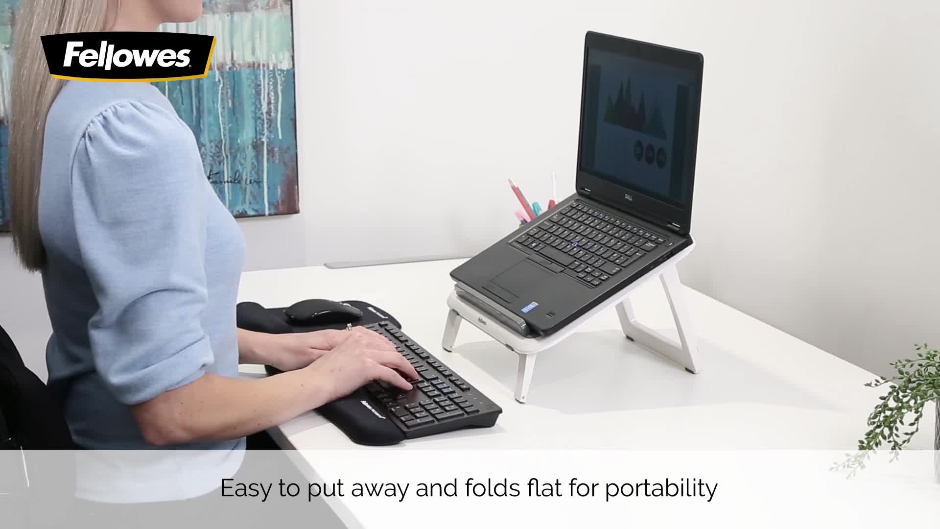 Fellowes Breyta Laptop Stand For The Home And Office, 12 Height Adjustments, 14" Monitor Size- Black