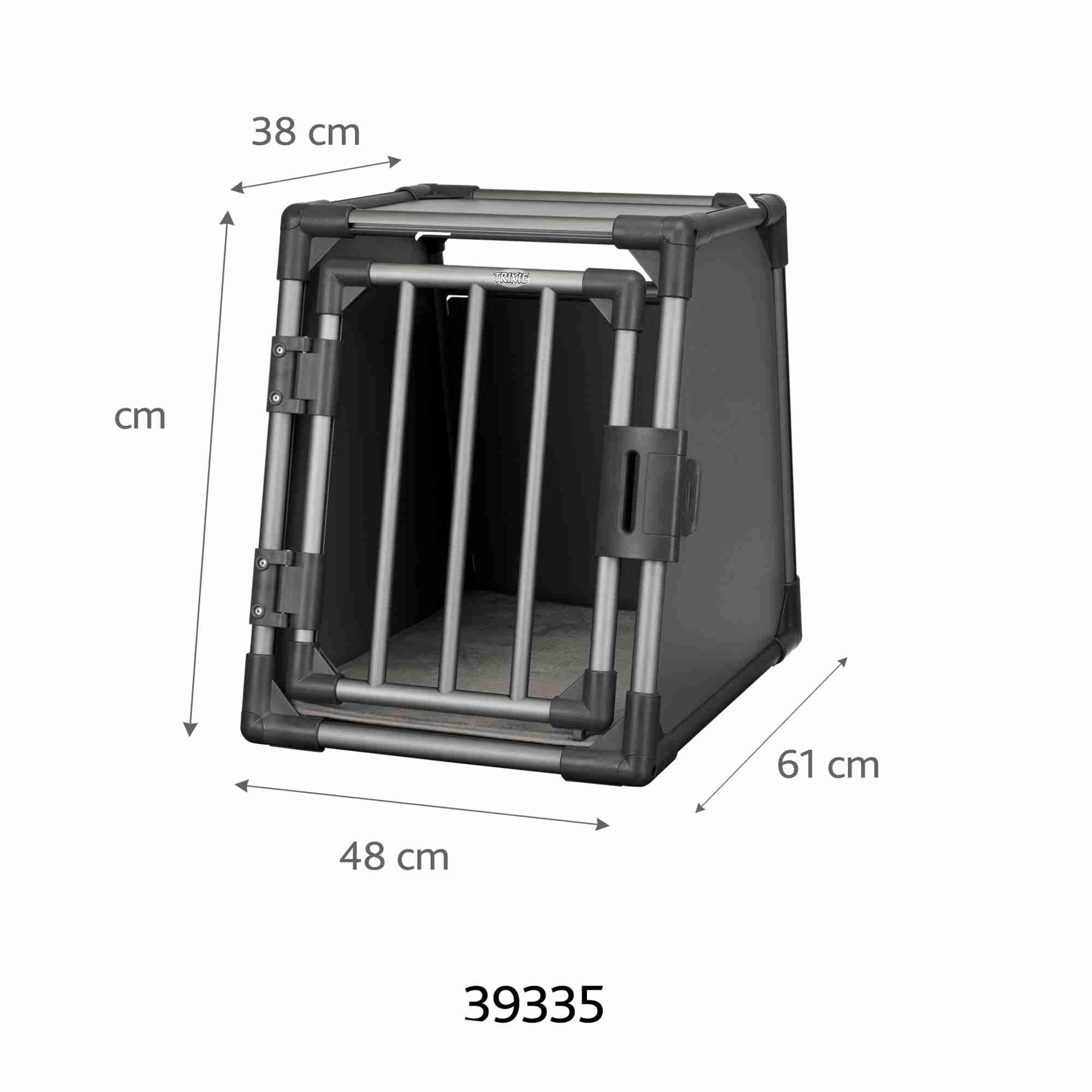 TRIXIE 39335 Caja de Transporte de Aluminio, S: 48 × 56 × 61 cm, Grafito