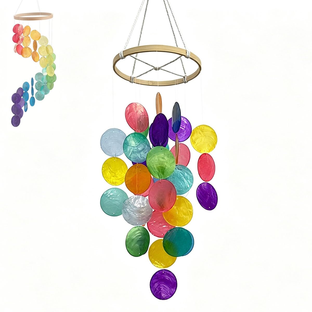 Colorful Shell Wind Chime, Bohemian Style Wind Chime With Shells, for Window Wall Patio Garden Porch Outdoor Home