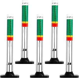 5 Pcs Tire Tread Depth Gauge in 1/32 Inch - Color Code Accurate Tread Depth Checker Measuring Tool with Pocket Clip for Car Trucks SUV Motorcycle Bike