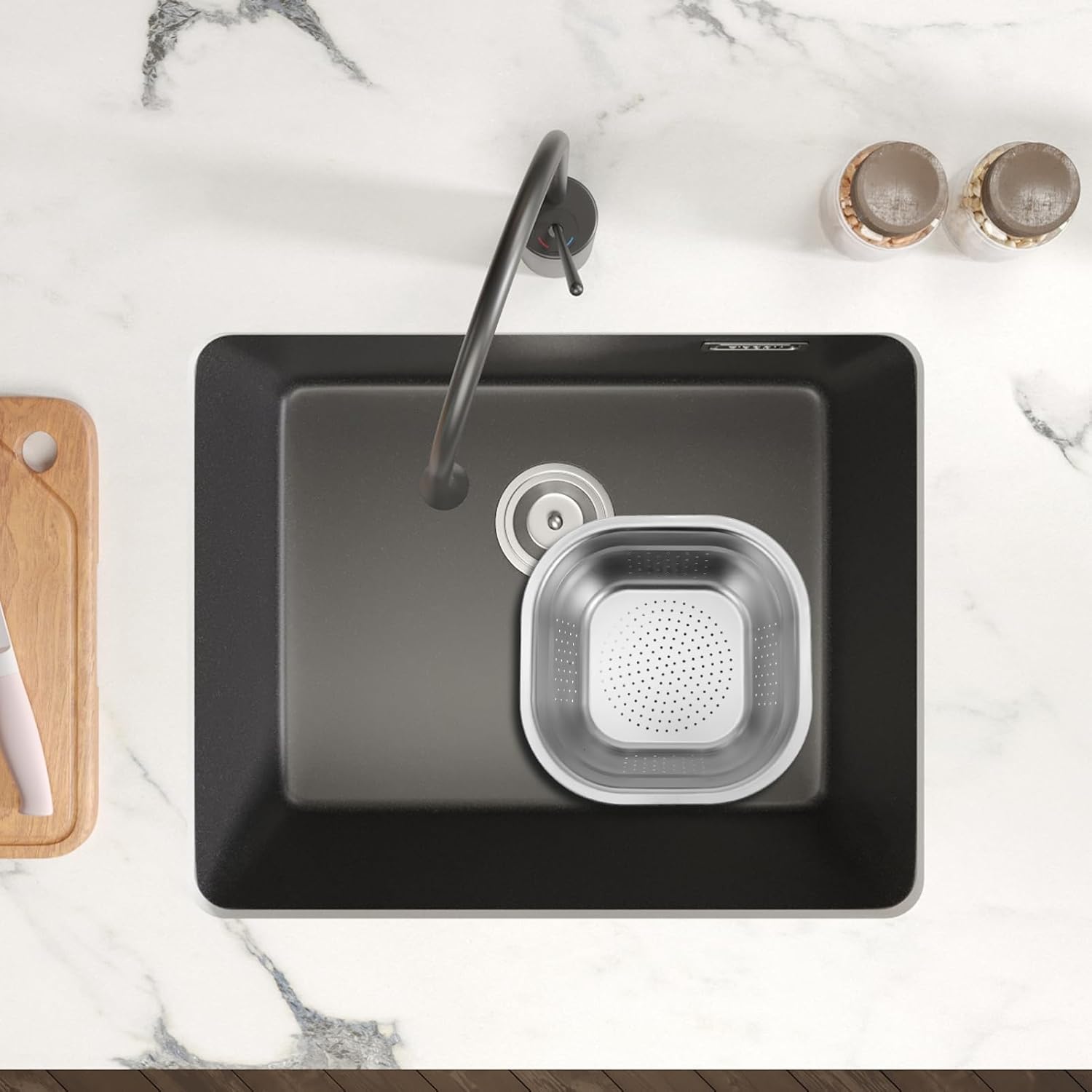 Grande Scolapasta in Acciaio Inox per Lavare Le Verdure, Colino da Cucina Resistente E Capiente, Ideale per Cucinare E Preparare Gli Alimenti. Silver 25.00X25.00X10.00CM