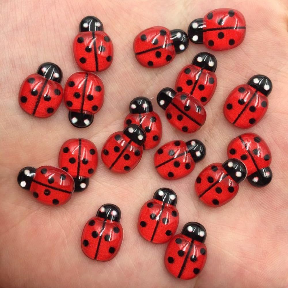 60Pcs Colorful Resin Flatback Rhinestones | Cute Red Applique for DIY Wedding, Scrapbooking & Crafts SF7747