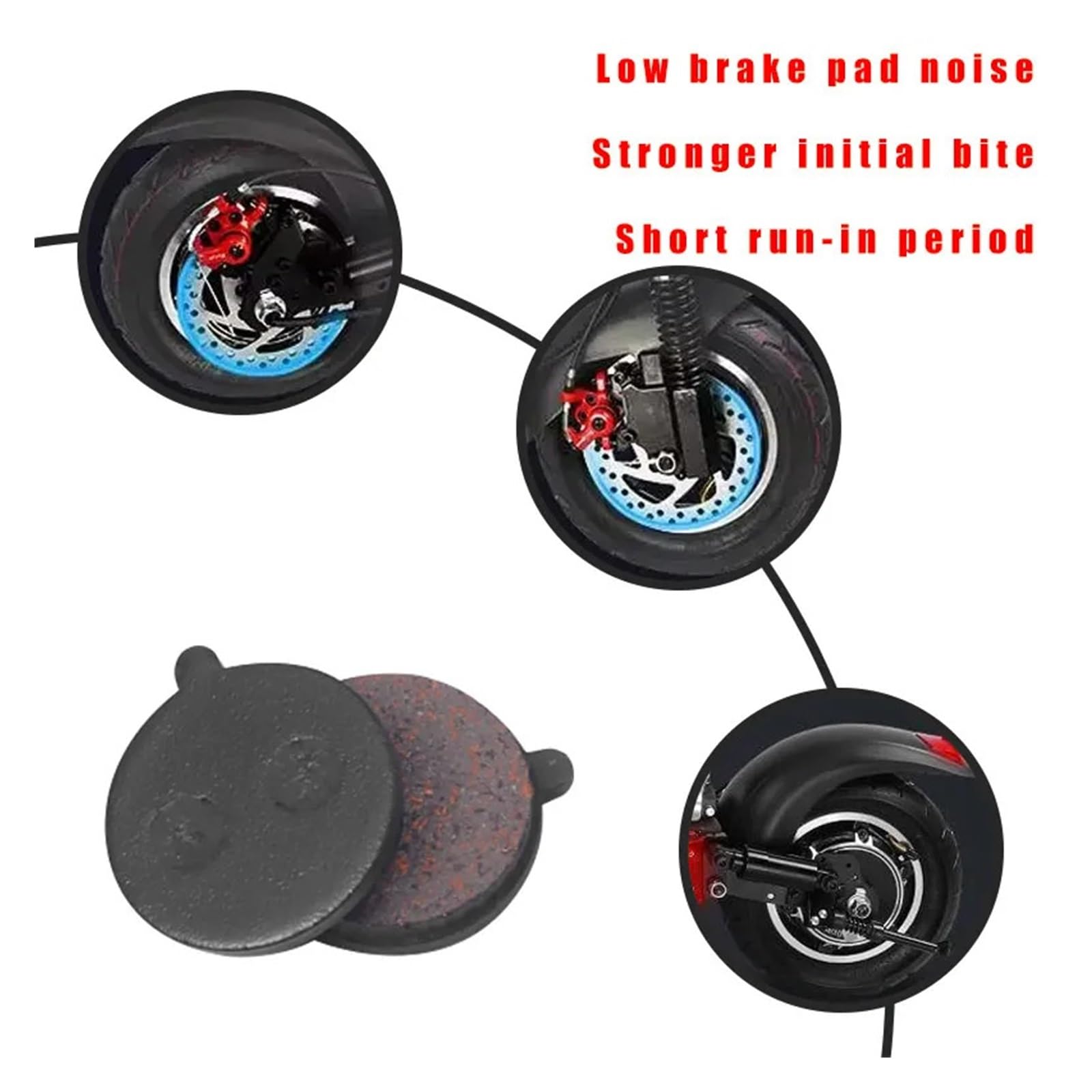 Ersatzteile for organische Harzbremsbeläge, kompatibel mit KUGOO M4 PRO Elektroroller, KickScooter, Bremssattel, Scheibenbremsen(6pairs-02)